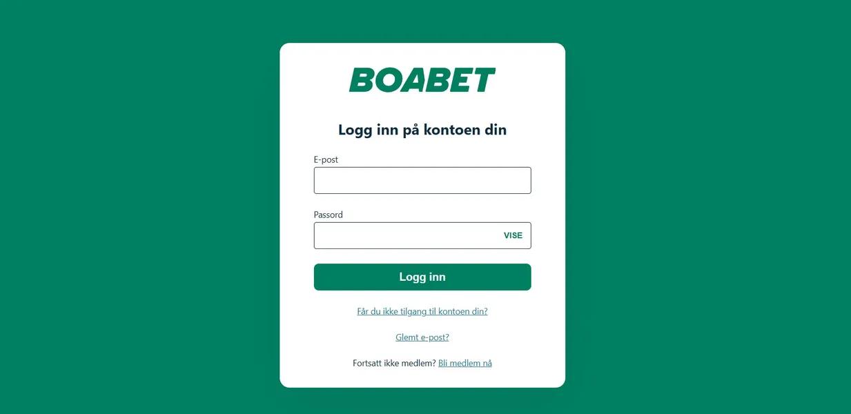 Enkel registrering og verifisering på Boabet com